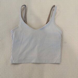 Lululemon White Sports Bra Tank Top Built-In Bra Athletic Yoga Top